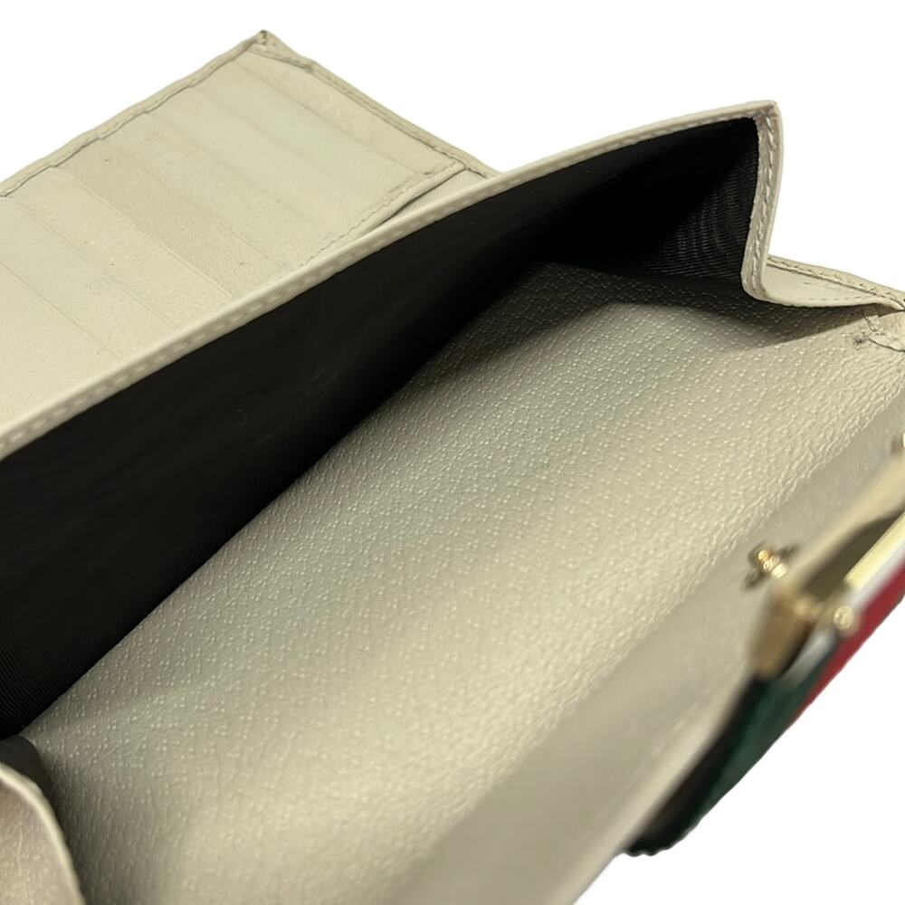 Gucci GG Pattern, Shelly (Web) Long Wallet 181668 Beige Dark Brown Multi - Picture 4 of 7